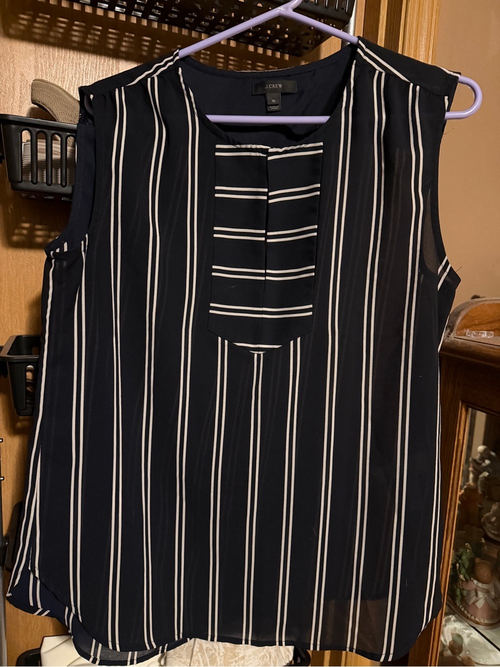 J. Crew Navy Textured Sleeveless Top